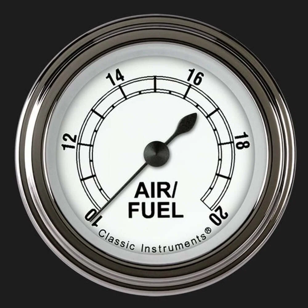 Classic White 2 1_8_ Air Fuel Ratio Gauge CW194SLF